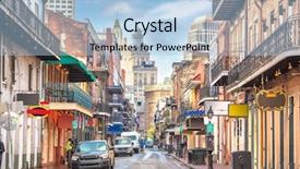  Presentation with bourbon - Audience pleasing presentation theme consisting of bourbon street new orleans louisiana backdrop and a light blue colored foreground
