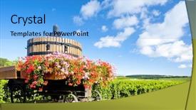  Presentation with simple burgundy - Colorful theme enhanced with bourgundy - vineyards of cote de beaune backdrop and a light blue colored foreground