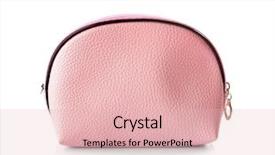  Presentation with cosmetic - Presentation enhanced with bourse - cosmetic bag on white background background and a lemonade colored foreground