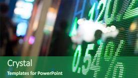  Presentation with stock market - PPT layouts having bourse - display of stock market quotes background and a ocean colored foreground