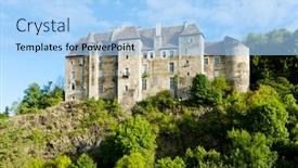  Presentation with castle - Colorful PPT theme enhanced with boussac-castle-creuse-department-limousin backdrop and a  colored foreground