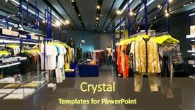  Presentation with boutique - Slide deck featuring boutique - clothes shop interior background and a tawny brown colored foreground