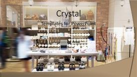  Presentation with fashion show on mental illness - PPT theme having boutique - fashion shop interior background and a coral colored foreground