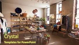  Presentation with boutique - Presentation design having boutique - interior of a shop selling background and a tawny brown colored foreground