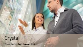  Presentation with helping man mouintain - Presentation theme consisting of boutique consultant - man with assistant help choosing background and a  colored foreground