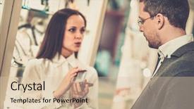  Presentation with helping man mouintain - PPT theme consisting of boutique consultant - man with assistant help choosing background and a  colored foreground