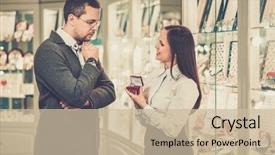  Presentation with helping man mouintain - Cool new presentation design with boutique consultant - man with assistant help choosing backdrop and a soft green colored foreground