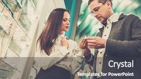  Presentation with helping man mouintain - Presentation theme featuring boutique consultant - man with assistant help choosing background and a  colored foreground