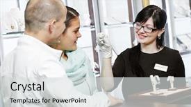  Presentation with customers - Presentation design featuring boutique consultant - sales assistant in jewelry shop background and a light gray colored foreground