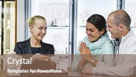  Presentation with boutique - Slide deck having boutique consultant - sales assistant in jewelry shop background and a violet colored foreground