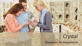  Presentation with giving to god - Beautiful slide set featuring boutique consultant - saleswoman giving consultation to happy backdrop and a coral colored foreground