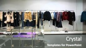  Presentation with clothes shop - Theme consisting of boutique fashion - clothes in shop background and a gray colored foreground