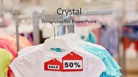  Presentation with boutique - Presentation theme consisting of boutique or fashion discount background and a soft green colored foreground