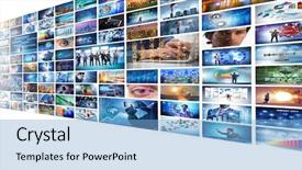  Presentation with business concepts photo - Cool new slide set with ideas selection - collage of various business concepts backdrop and a light blue colored foreground