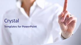  Presentation with finger - Presentation featuring imaginary screen with her finger background and a sky blue colored foreground