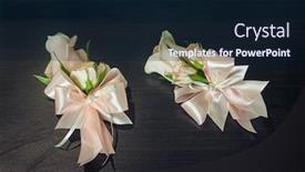  Presentation with white rose - Beautiful slides featuring boutonniere-with-white-rose backdrop and a wine colored foreground