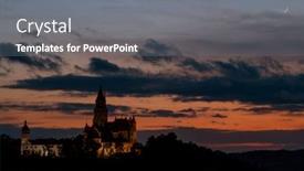  Presentation with czech republic - Theme enhanced with bouzov-castle-in-northern-moravia background and a gray colored foreground