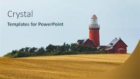  Presentation with lighthouse - Slide set consisting of bovbjerg-fyr-the-lighthouse background and a sky blue colored foreground