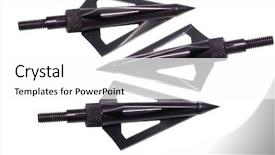 Presentation with hunting - Beautiful presentation design featuring bow arrow - trio of hunting broadheads backdrop and a white colored foreground