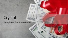  Presentation with grey wood texture and - Amazing PPT theme having bow as gift on grey backdrop and a light gray colored foreground