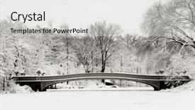  Presentation with manhattan - Theme enhanced with bow bridge in central park background and a light gray colored foreground