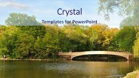  Presentation with new york city - Slides consisting of bow bridge in central park background and a sky blue colored foreground