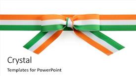  Presentation with india tricolor - Audience pleasing PPT theme consisting of bow in colors of india backdrop and a white colored foreground