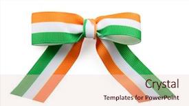  Presentation with india tricolor - Colorful slide set enhanced with bow in colors of india backdrop and a lemonade colored foreground