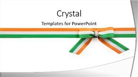  Presentation with india tricolor - Slide set featuring bow in colors of india background and a white colored foreground