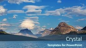  Presentation with banff national park - Slides consisting of bow lake icefields parkway banff national park canada background and a ocean colored foreground