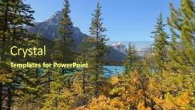  Presentation with banff national park - PPT layouts featuring bow-lake-landscape-in-banff background and a tawny brown colored foreground