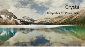  Presentation with banff national park - Slides featuring bow lake panorama reflection background and a soft green colored foreground