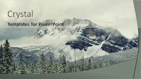  Presentation with banff national park - Audience pleasing presentation theme consisting of bow-lake-panorama-with-snow backdrop and a soft green colored foreground