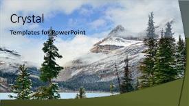  Presentation with banff national park - Amazing PPT theme having bow lake with snow capped mountain and forest in banff national park backdrop and a light blue colored foreground