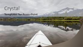  Presentation with rocky mountains - Amazing PPT layouts having bow-of-a-white-kayak backdrop and a light gray colored foreground