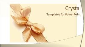  Presentation with gift ribbon - Amazing theme having bow of gold satin ribbon backdrop and a cream colored foreground