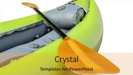  Presentation with one person black shadow - Audience pleasing PPT theme consisting of bow of green inflatable whitewater backdrop and a gold colored foreground