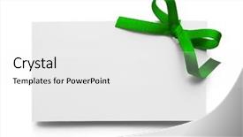  Presentation with green shadow - PPT layouts featuring bow of green satin ribbon background and a white colored foreground