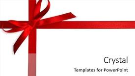  Presentation with red bow - Presentation having bow of red satin ribbon background and a white colored foreground