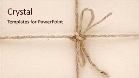  Presentation with cardboard or brown board paper - PPT theme enhanced with bow on a brown paper background and a lemonade colored foreground