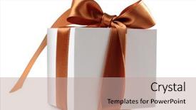  Presentation with gift certificate border - Presentation featuring bow on ribbon for gift background and a coral colored foreground