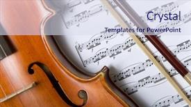  Presentation with sheet music - Beautiful presentation featuring bow on sheet music backdrop and a sky blue colored foreground