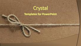  Presentation with recycle - PPT theme with bow over brown recycled paper background and a coral colored foreground