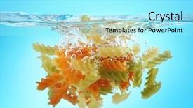  Presentation with pasta - Beautiful PPT layouts featuring bow shaped pasta in water backdrop and a arctic colored foreground
