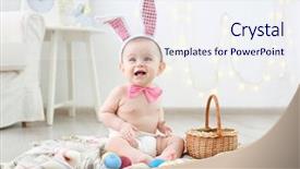  Presentation with baby chickens little cute chicks - Beautiful PPT layouts featuring bow tie playing with easter backdrop and a sky blue colored foreground