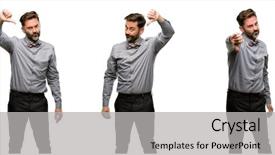  Presentation with beard - Presentation theme consisting of bow tie showing thumbs down background and a  colored foreground