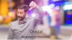  Presentation with disco in night club - Colorful PPT theme enhanced with bow tie showing thumbs down backdrop and a  colored foreground