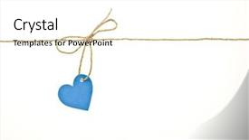  Presentation with human heart blue and red - Audience pleasing presentation theme consisting of bow with blue tag heart backdrop and a  colored foreground