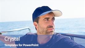  Presentation with sails sailing yacht catamaran sailing - PPT layouts featuring bow with cap looking away background and a  colored foreground