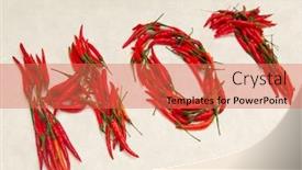  Presentation with peppers - PPT theme consisting of bowel-of-chilly-peppers background and a coral colored foreground